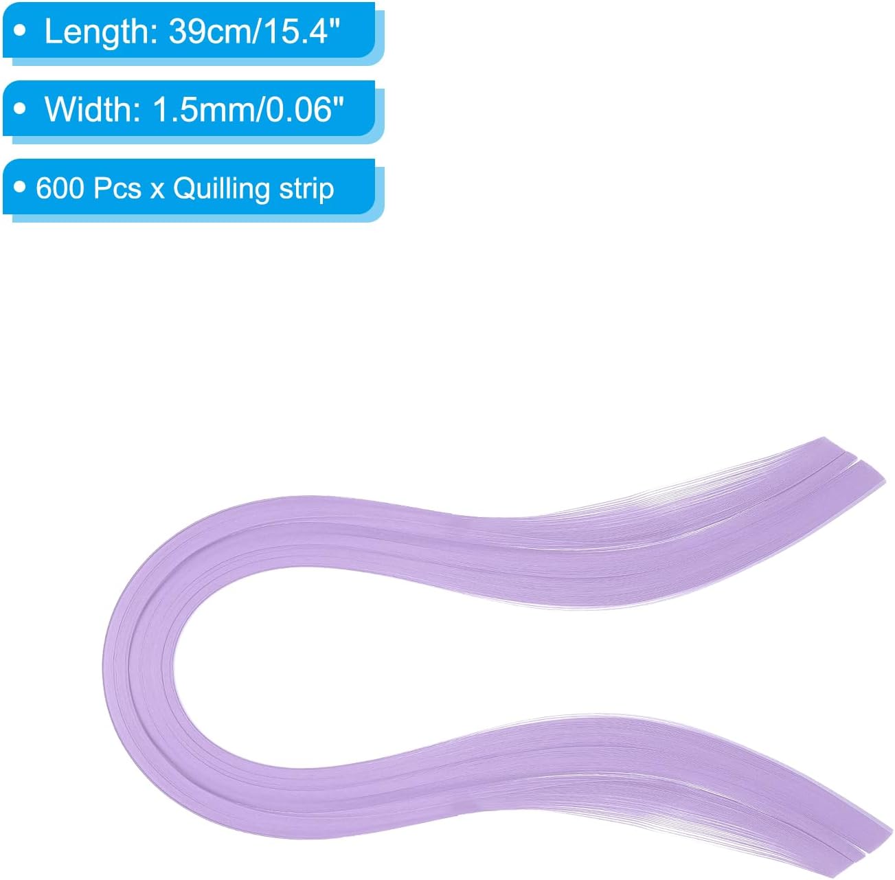 PATIKIL Quilling Strips Paper 600pcs 1.5mm 39cm Origami Paper Quilling Kits for Art DIY Hand Craft Christmas, Light Purple