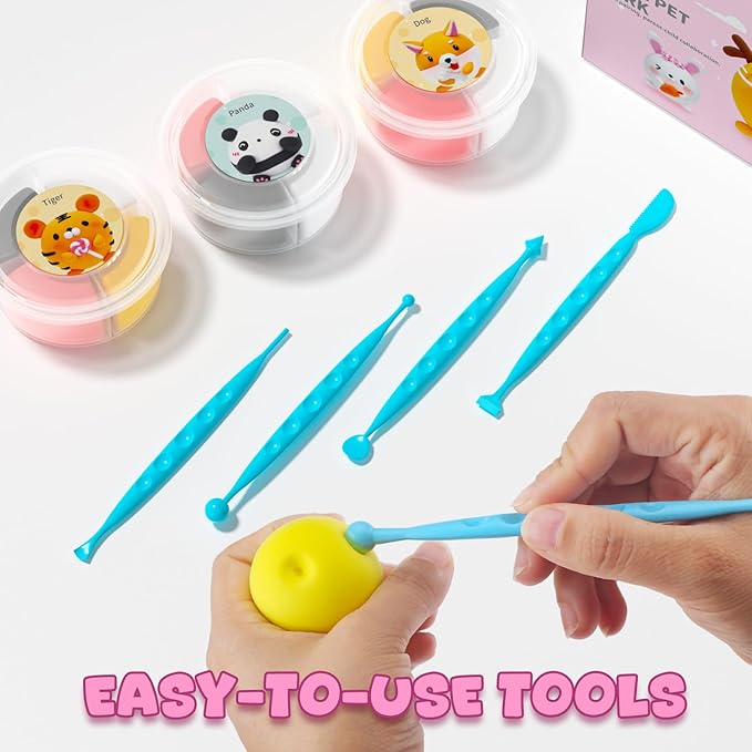 Air Dry Clay for Kids - Modeling Clay Kits, Ultra Light & Soft, Safe & Non-Toxic, 12 Boxes DIY Model Magic Clay with Sculpting Tools & Tutorials, Individual Packs, Creative Art Crafts Toys Gifts