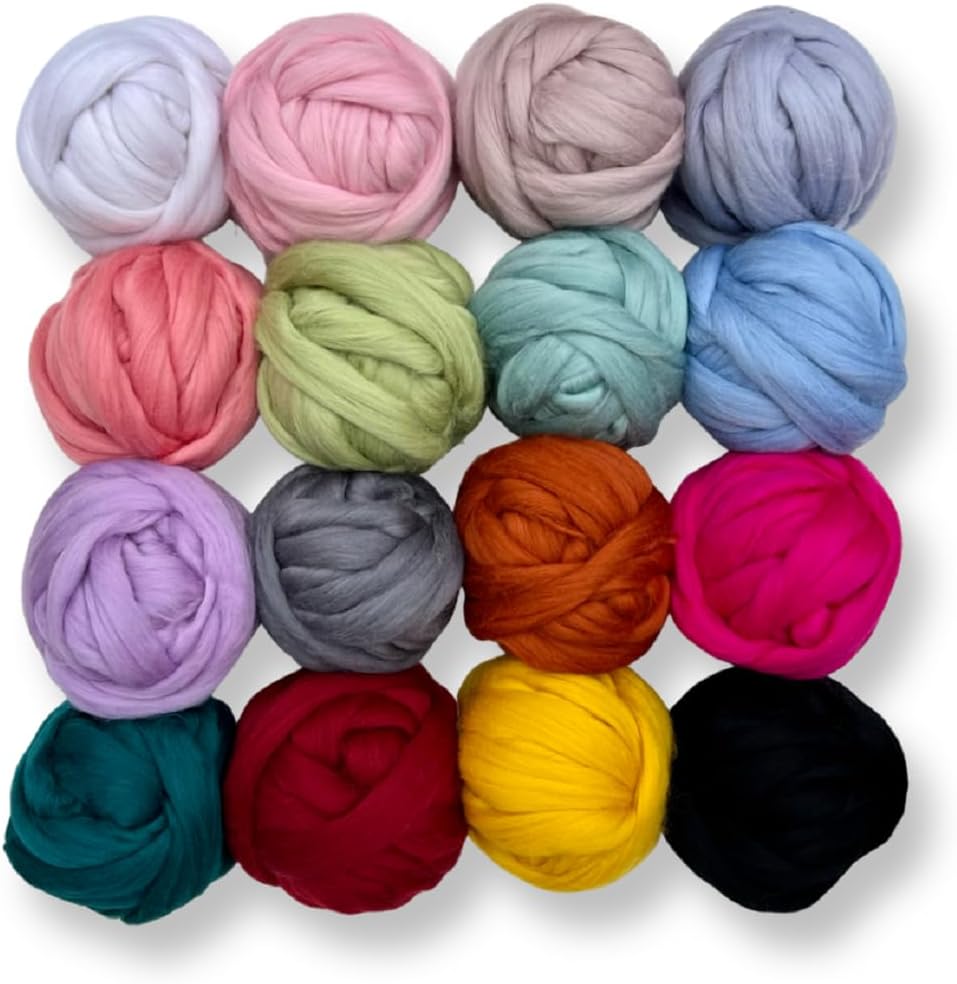 Revolution Fibers Dyed Corriedale Wool | 8.2 Ounces of Premium Combed Wool Top | 26 Micron, 100% Pure Corriedale Wool Roving, Ethically Sourced (Mallard Green)