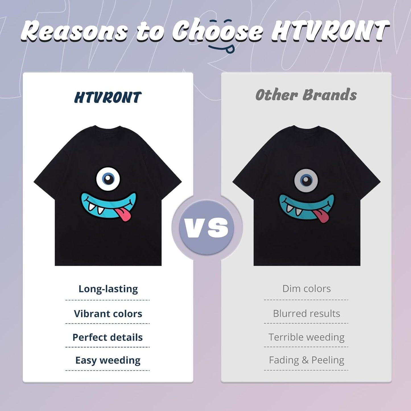 HTVRONT Heat Transfer Vinyl - 55 Pack 12" x 10" Iron on Vinyl Compatible with Cricut Cutting Machine, 44 Assorted Colors HTV Vinyl with 1 PTFE Sheet for All Cutter Machine - Easy to Cut & Weed