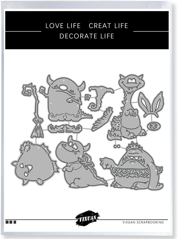 Halloween Clear Silicone stampReusable Stamp with Pumpkins, Skulls, Bats, Santa Claus, and Holiday Designs. Used for Making Cards, scrapbooks, and DIY templates (Halloween Monsters)