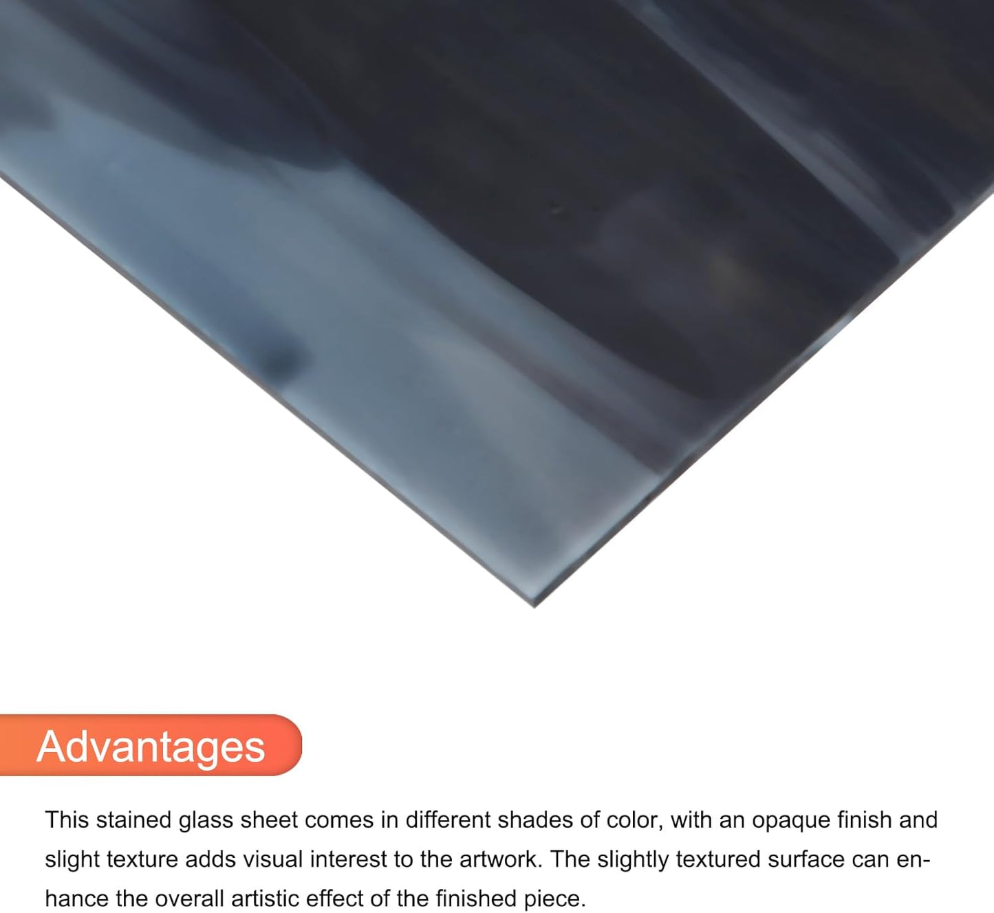 MECCANIXITY 2 Pcs Stained Glass Sheet Mosaic Tile 7.9 Inch x 5.9 Inch Navy Blue Stained Glass Sheets for Crafts DIY Art Project