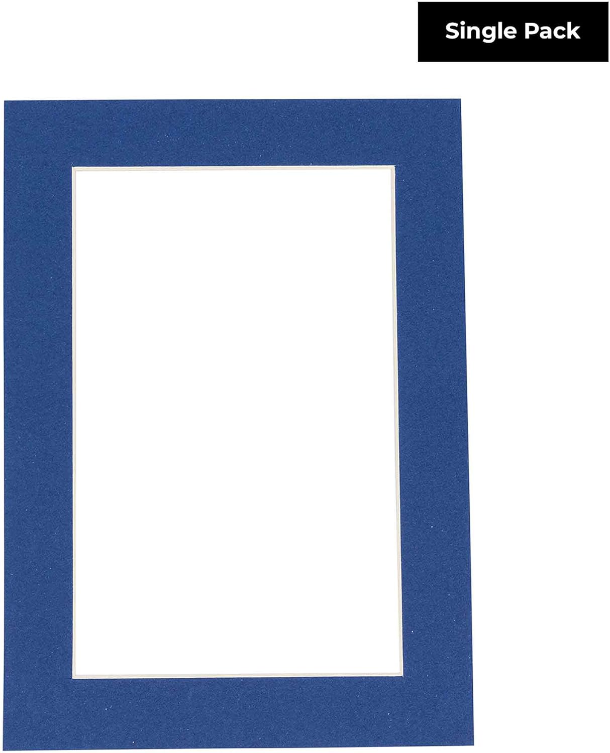 Poster Palooza 8.5x11 Mat Bevel Cut for 7x9 Photos - Acid Free Bottle Blue Precut Matboard - For Pictures, Photos, Framing - 4-ply Thickness