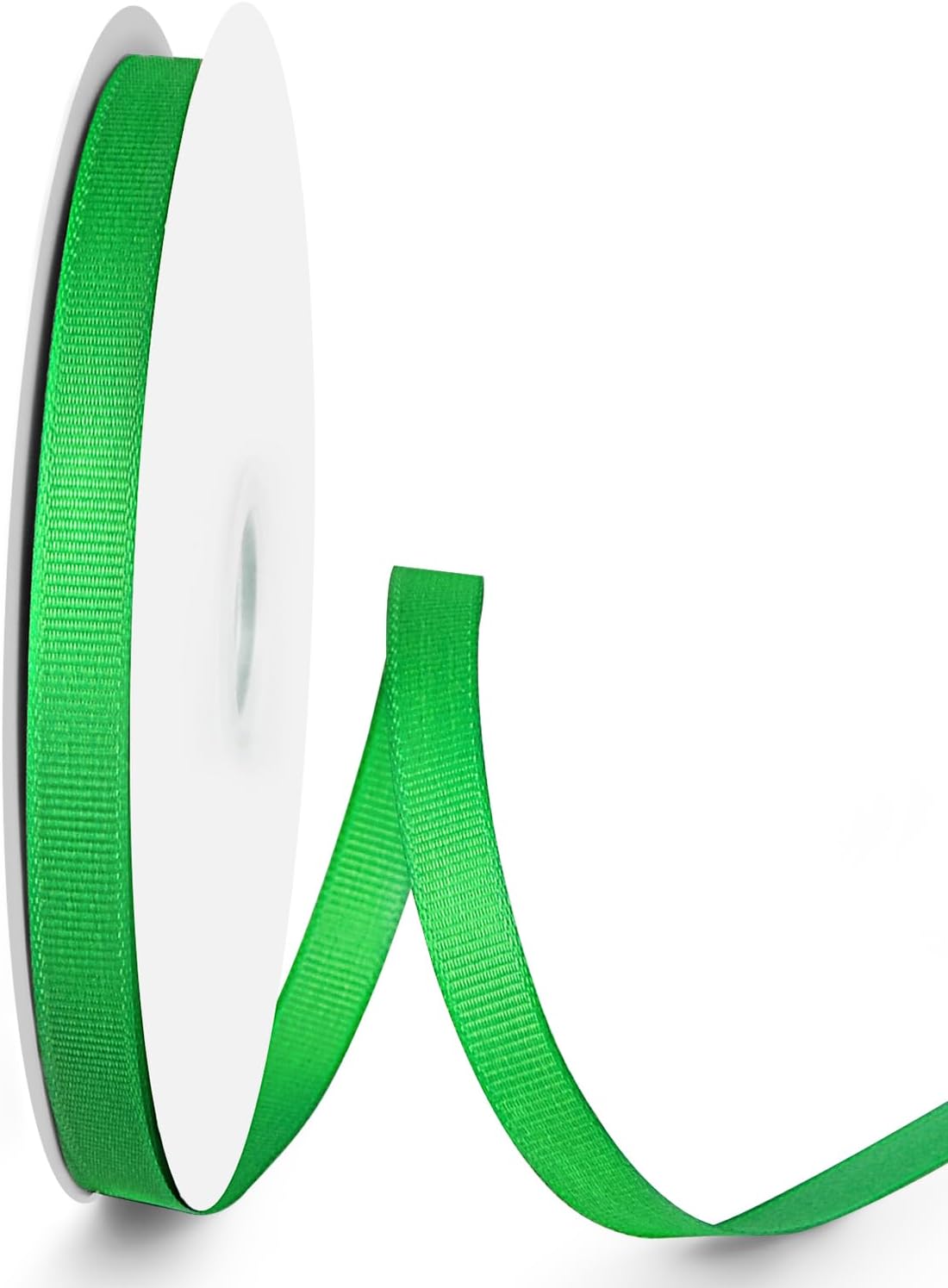 50 Yards 3/8 inch Grosgrain Ribbon, Solid Color Fabric Ribbon Perfect for Gift Wrapping, Wedding, Handmade Bows, Floral Bouquets and Party Decoration(Green)