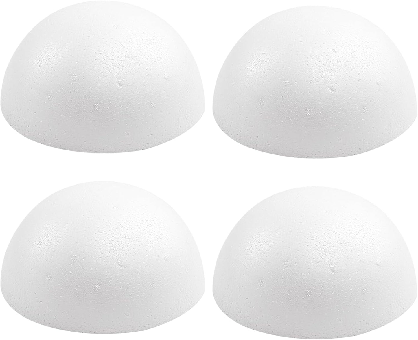 Crafjie 4PCS 6 Inchs White Foam Balls Half Round Polystyrene Half Foam Balls Craft Supplies Hemispherical Christmas Craft Ballfor DIY Home Craft Project and Art Decoration