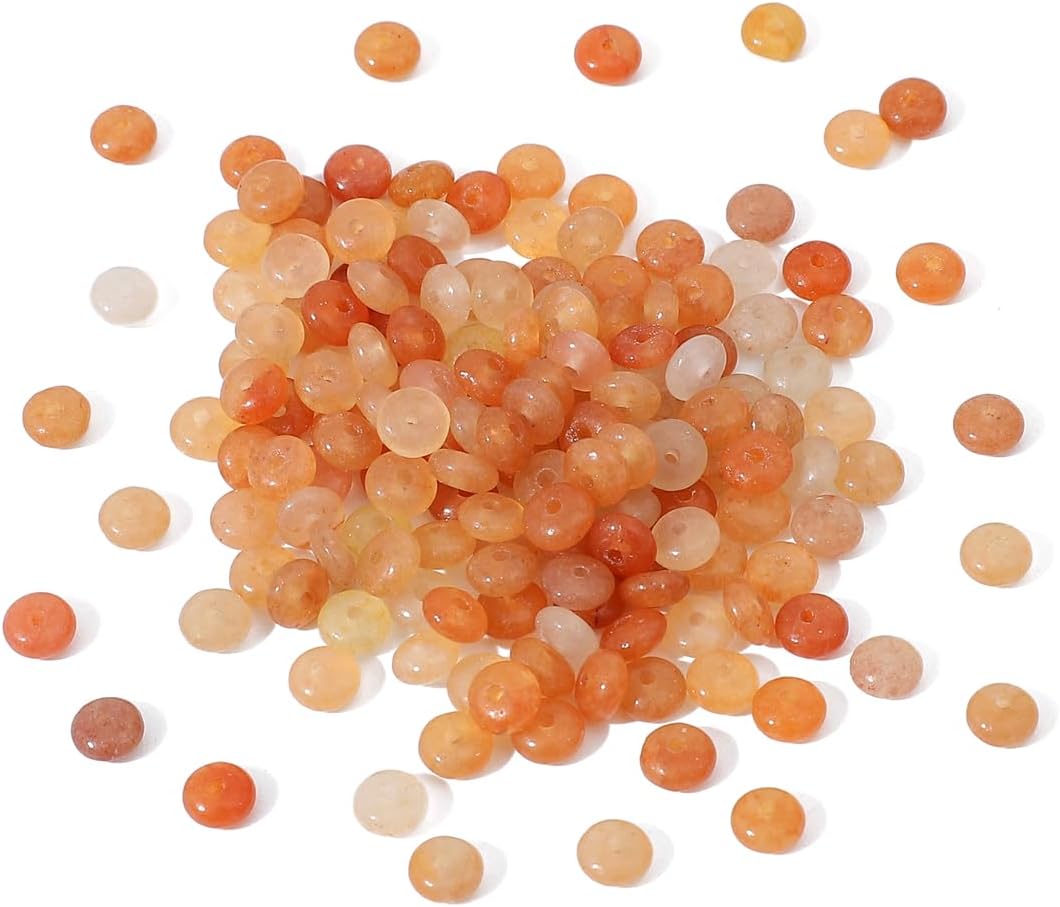 Natural Red Aventurine Disk Stone Beads 4x2mm 160pcs Rondelle Loose Semi Gemstone Beads for Jewelry Making Design