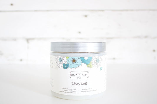 Clear Coat Pint (16oz) - Eco-Friendly Clear Satin Sheen Top Coat for Chalk Style Wood Furniture Paint, Non-Yellowing Waterproof Finish, Easy Application