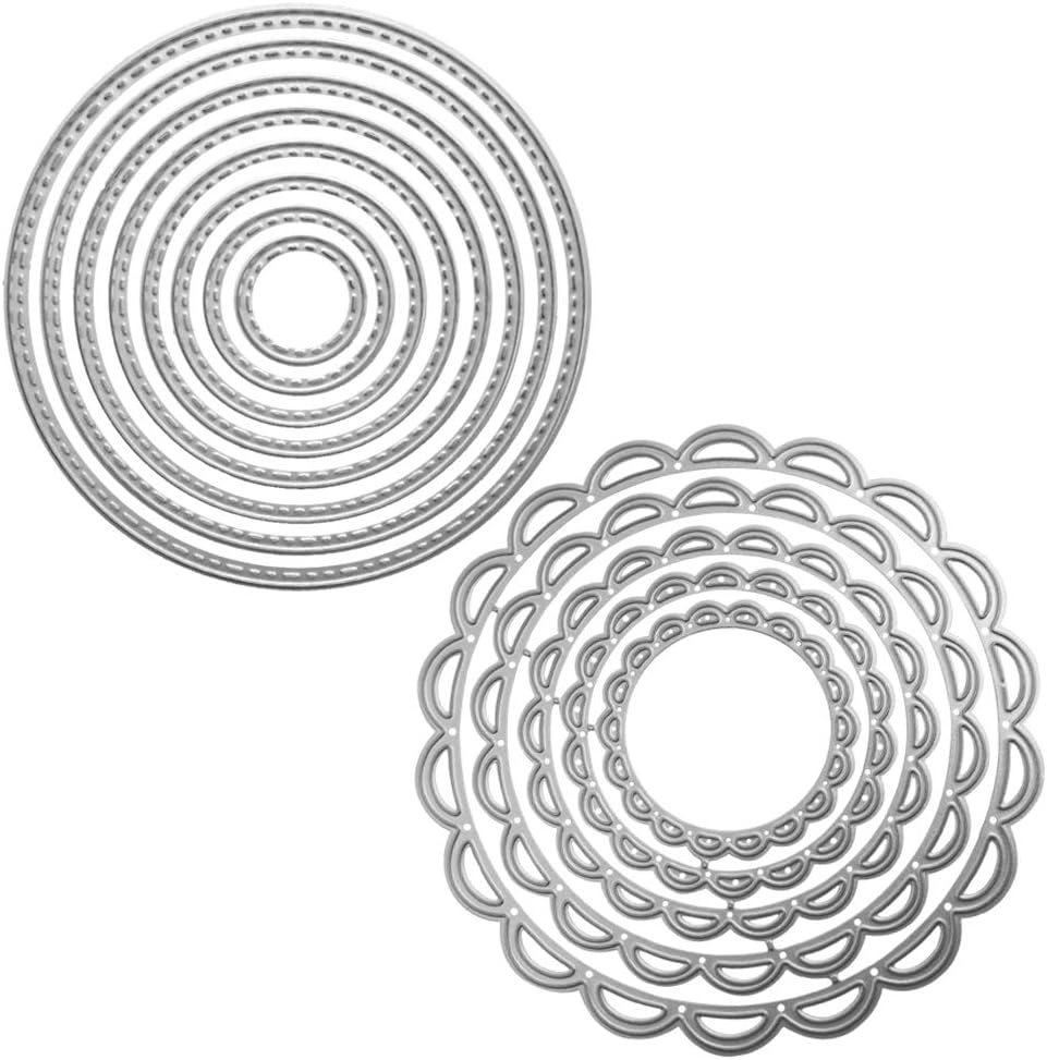 2 Packs Cutting Dies Stencil Metal Template Moulds, FineGood Embossing Tool for Card Making Scrapbooking DIY Album Paper