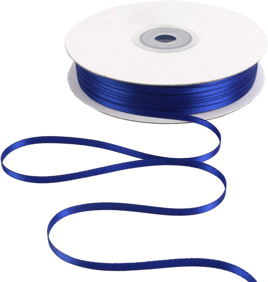 HUIHUANG Solid Color Satin Ribbon 1/8 inch x 100 Yards Roll Ribbon Cobalt Blue Thin Ribbon for Crafts Gift Wrapping Bows Gift Tag