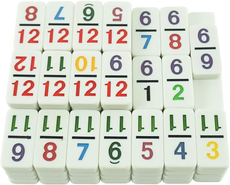 Mexican Train Dominoes Set - Double 12 Dominoes, 91 Tiles Game with Leather Box for Kids, Adults and Family