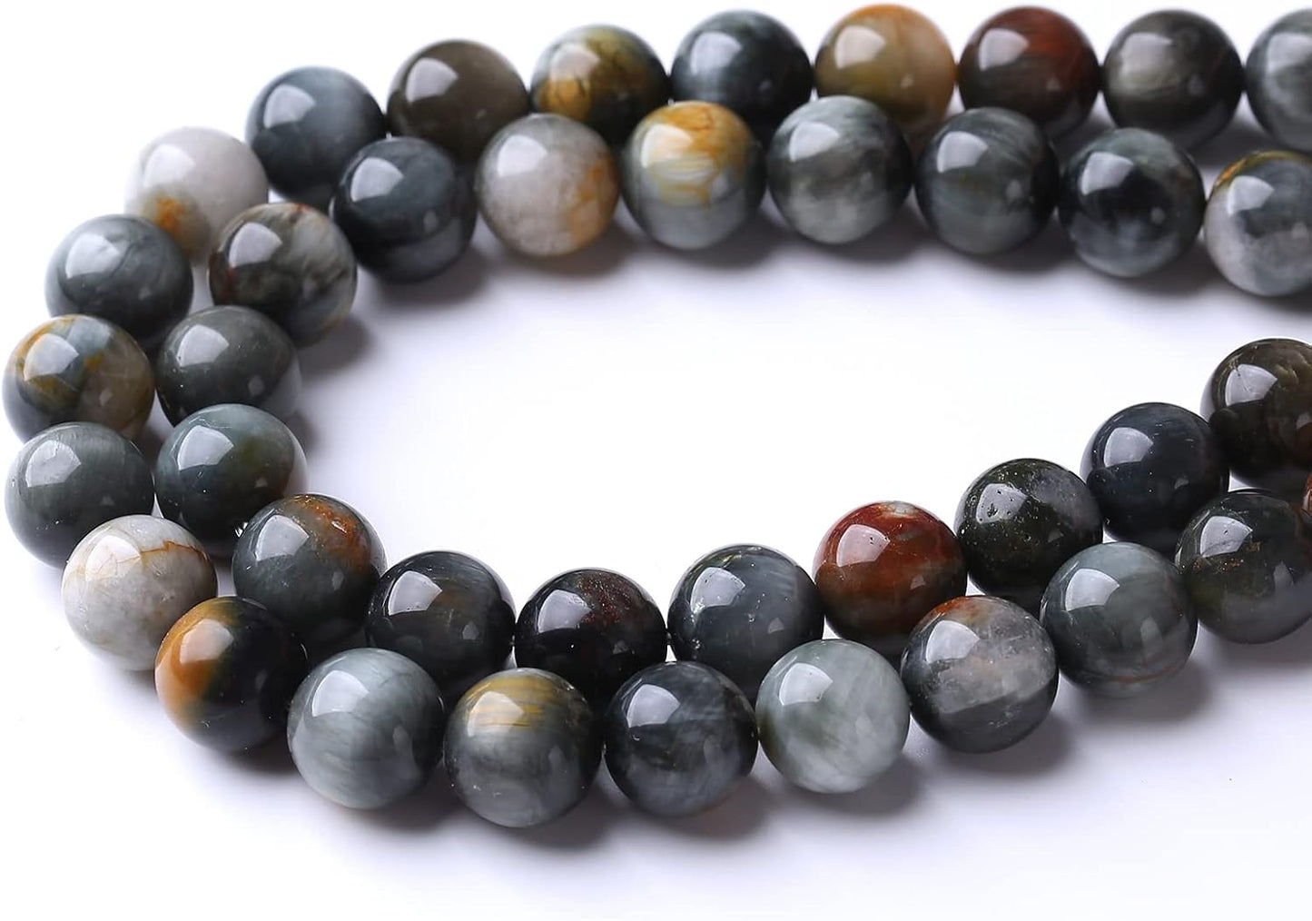 48PCS 8MM Hawk Eye Stone Beads Energy Healing Beads for DIY Jewelry Bracelet Necklace Making for Jewelry Making 15Inch