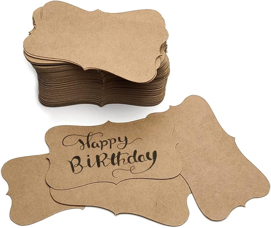 PPAPPAPPIYO Kraft Paper Blank index cards Business Cards (100) Paper 3.54inx1.96in K04- Blank