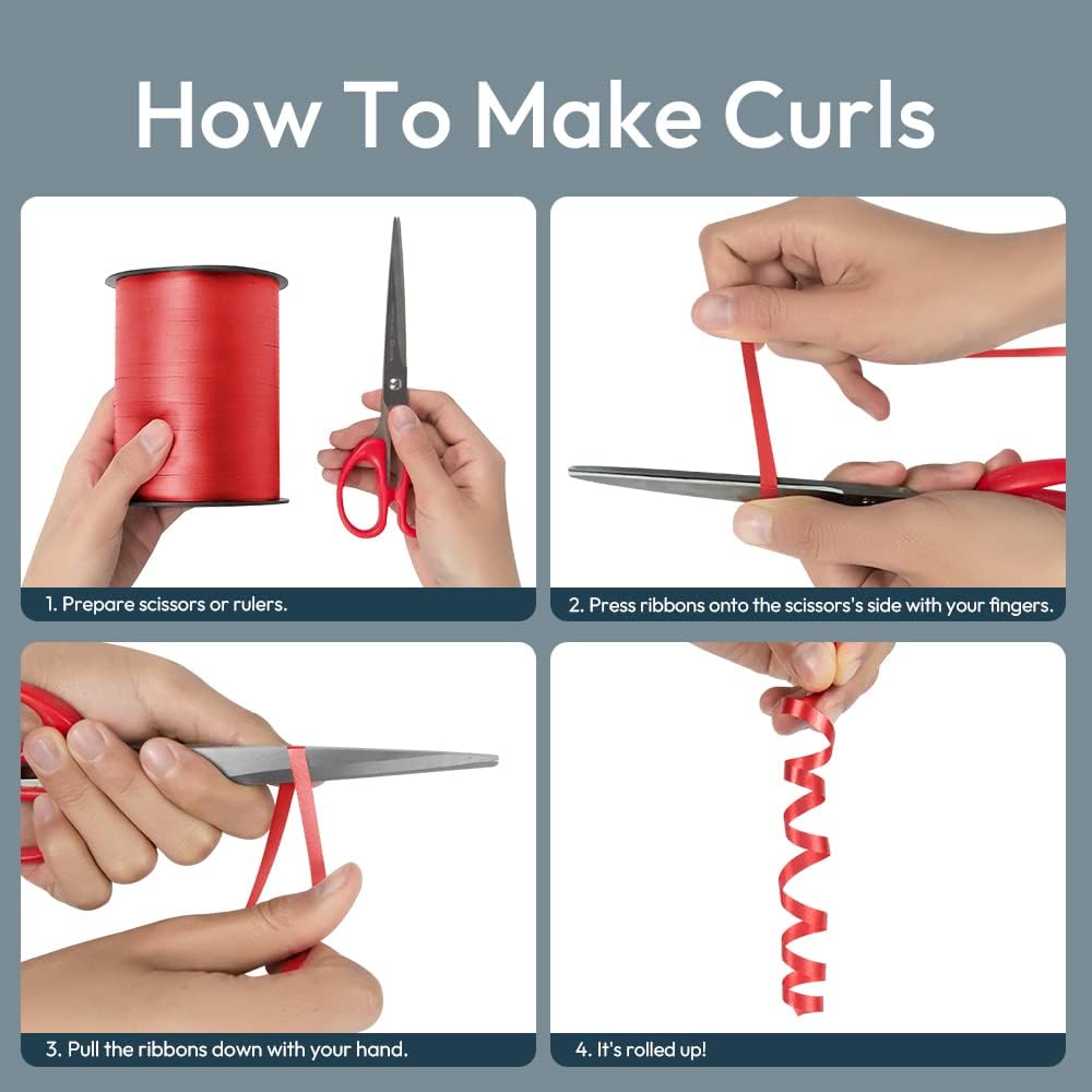 KMER LIFE Premium Gold Curling Ribbon, 1/5" Wide x 500 Yards Christmas Curling Ribbons for Gift Wrapping, Party Decoration, Balloon String, Ribbons for Florist Flower (1 Roll)