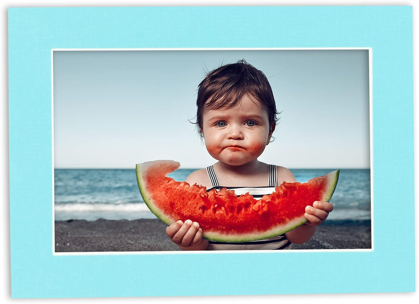 11x14 Mat for 8.5x11 Photo - Precut Aquamarine Blue Picture Matboard for Frames Measuring 11 x 14 Inches - Bevel Cut Matte to Display Art Measuring 8.5 x 11 Inches - Acid Free Pack of 100 MATS