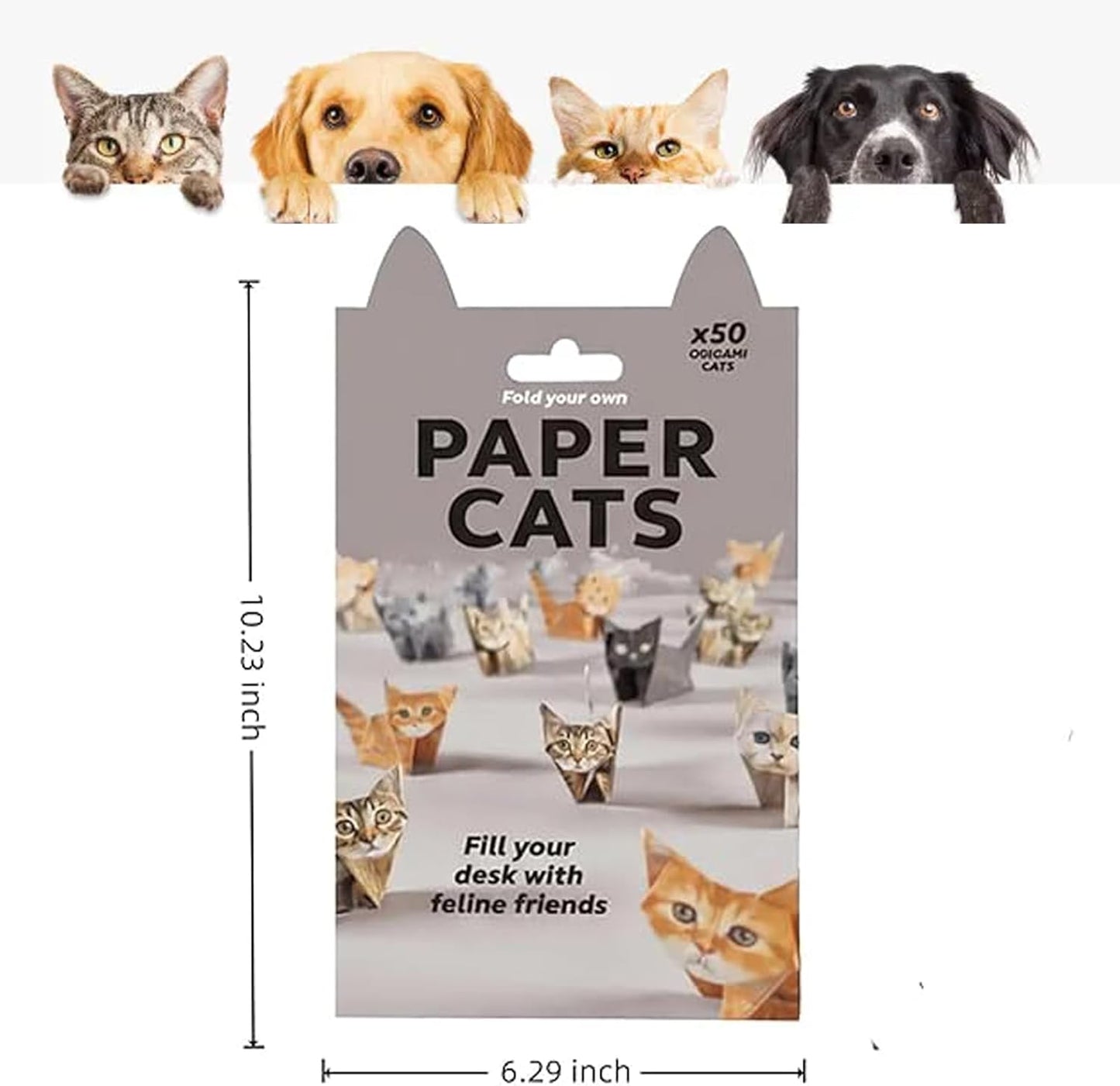 DIY Origami Paper Cats - 50 Sheets DIY Origami Paper to Fold Cute Cat Figures, Fun Craft Activity for Adults & Kids, Desk Decoration & Gift for Cat Lovers（cat）