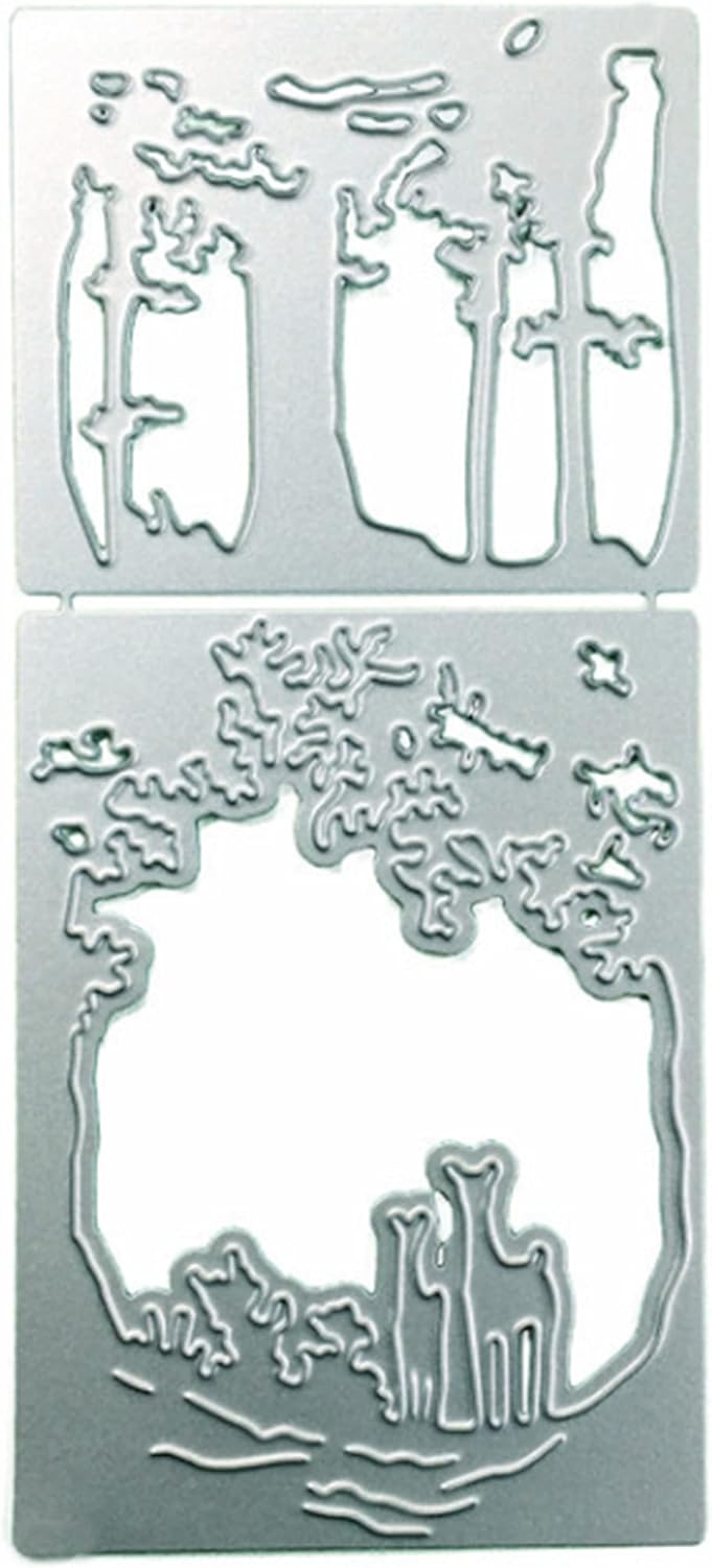 Metal Cutting Dies DIY Merry Christams Embossing Stencil Template Scrapbooking Card Making Mold Photo Album Arts Crafts Tools (Christmas deer-14x6.3cm)