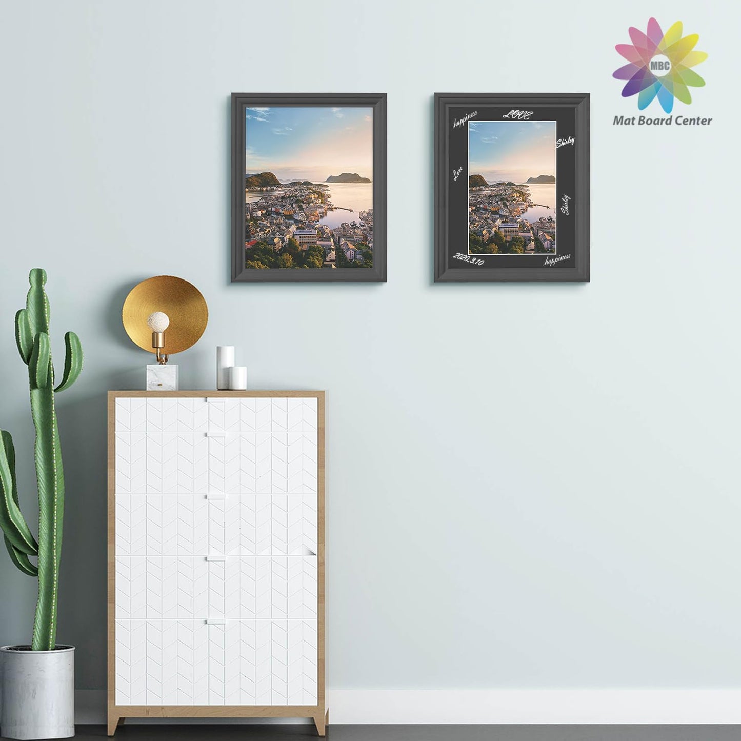 MBC Mat Board Center, 5 Pack 11X14 for 8X12 Black Picture Mats Frame Mattes, Bevel Cut, Acid Free, 4-Ply Thickness