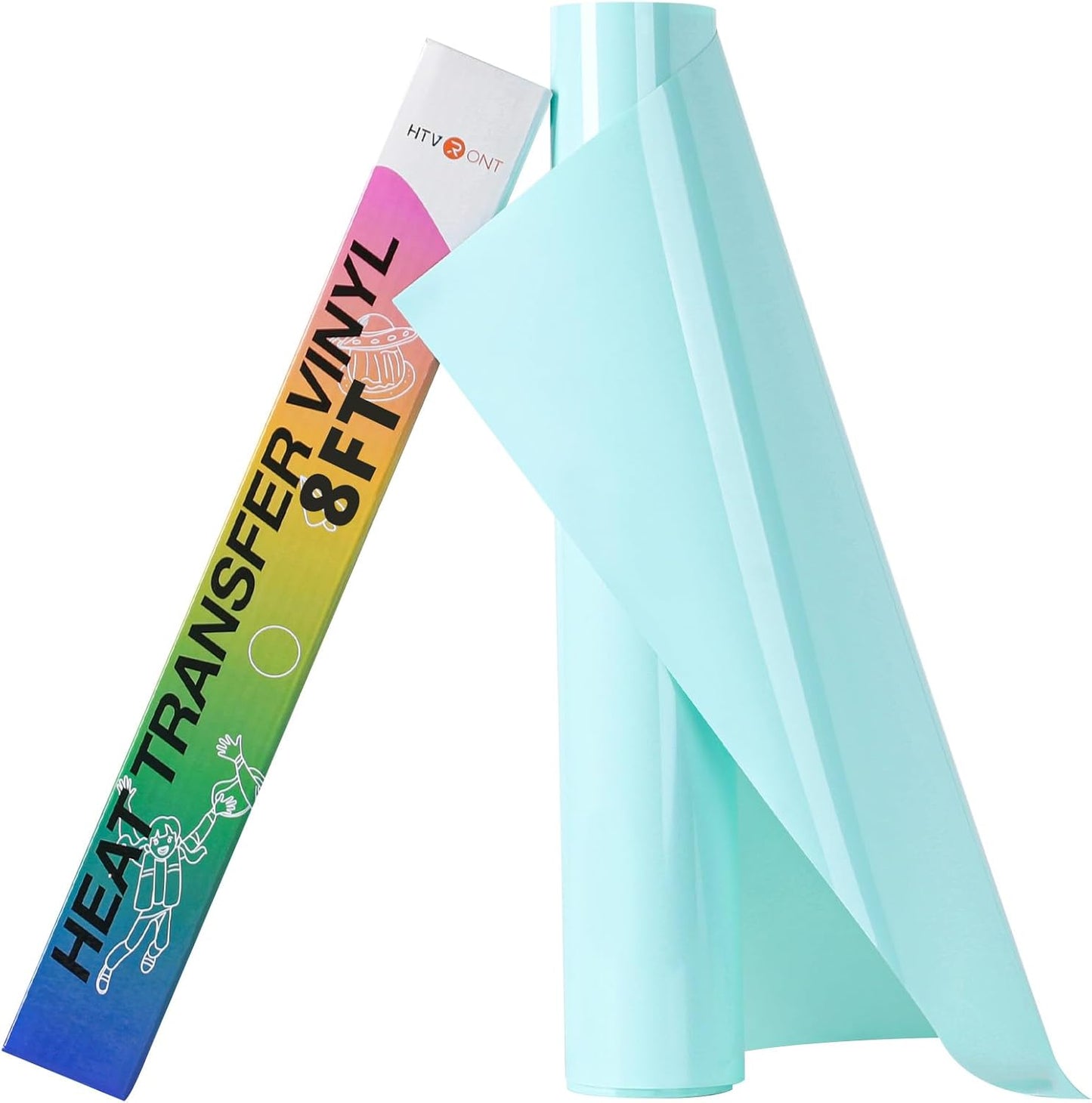HTVRONT HTV Rolls Heat Transfer Vinyl - 12" x 8ft Mint HTV Vinyl for Shirts, Iron on Vinyl for All Cutting Machine - Easy to Cut & Weed for Heat Transfer Design (Mint)