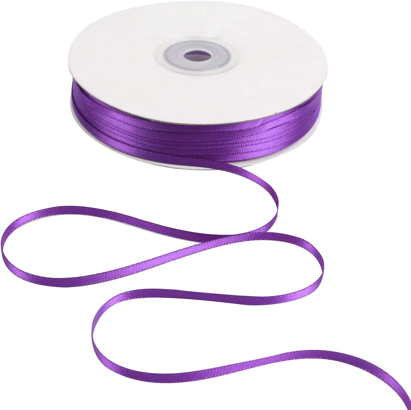 HUIHUANG Purple Ribbon 1/8 inches Solid Color Satin Ribbon100 Yards Double Faced Thin Ribbon Roll for Crafts Gift Wrapping DIY Bows Bouquet Decoration