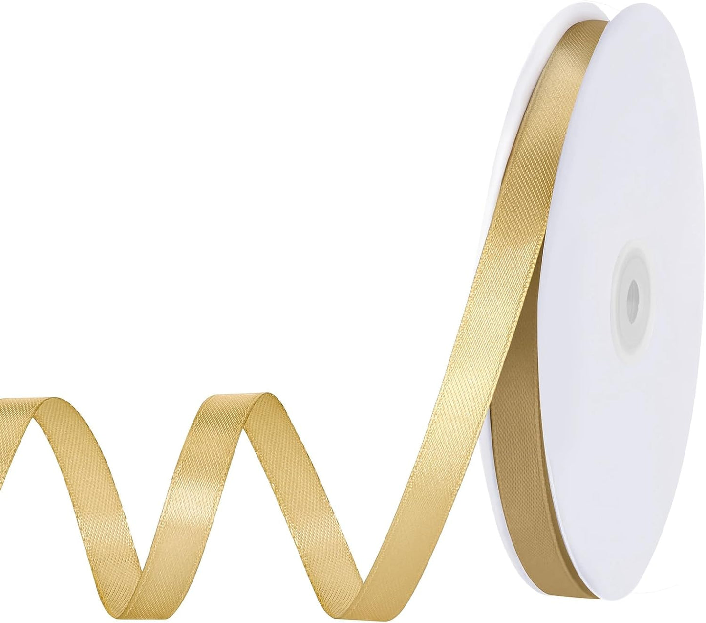 Gold Ribbon 3/8 Inch 120 Yards Thin Craft Christmas Satin Ribbon for Gift Wrapping Sewing Trim Cake Hair Bows Crafts Christmas Decorations