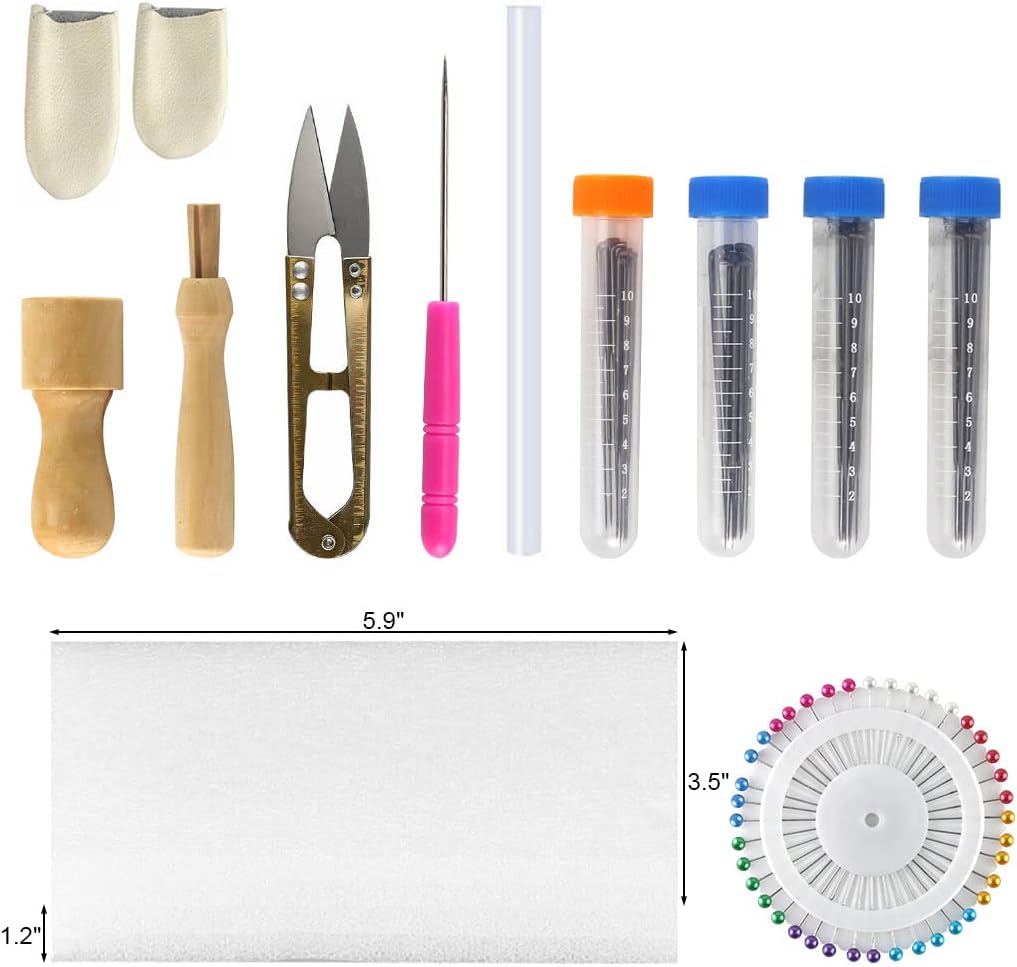 Needle Felting Kit, Wool Felting Supplies, Needle Felting Tools with Felting Needles, Foam Mat, Wooden Handle, Scissors, Needle Felting Supplies for DIY Felting Wool Beginner Professional
