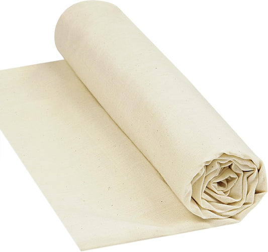HOTGODEN Light Weight 100% Cotton Muslin Fabric: 63 inch x 2,5,10 Yards Unbleached Muslin Linen Fabric Material for Sewing Material Apparel Cloth