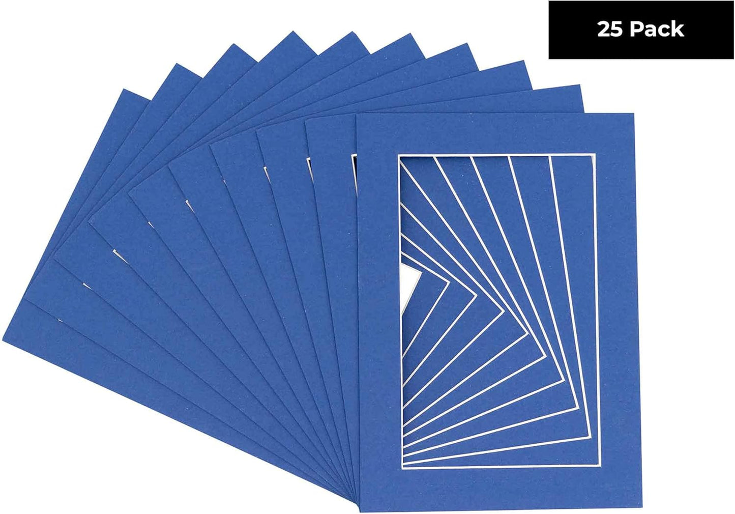 11x14 Mat for 8.5x11 Photo - Precut Bottle Blue Picture Matboard for Frames 11 x 14 Inches - Bevel Cut to Display Art 8.5 x 11 Inches - Acid Free Pack of 25 MATS with Backing Boards & Clear Bags