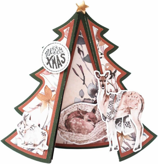 Mvchifay Cutting Dies for Card Making Metal Die-Cuts Scrapbooking Tool Hollow Frame DIY Craft Punch Template Embossing for Paper Album Decor (1-Tree Frame 20.6x13cm)