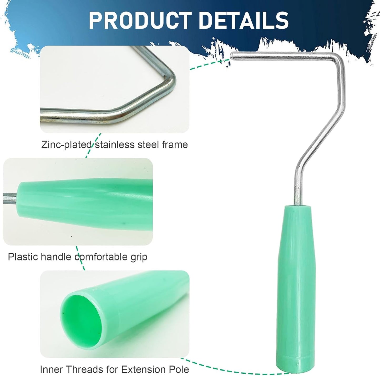 4 Inch Paint Tray, 25 Pack Plastic Paint Tray Kit, Heavy Duty Paint Roller Tray with Roller Frame, Sturdy Home Painting Supplies & Tools for Paint Rollers & Roller Brushes