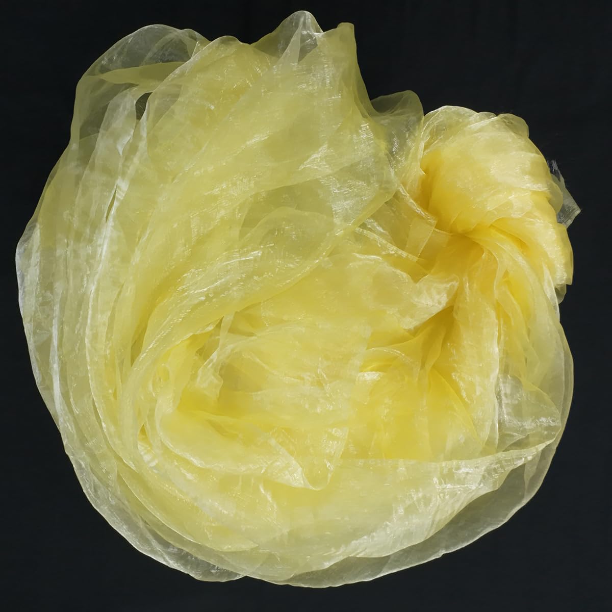 Two-Tone Iridescent Holographic Organza Fabric - 11 Yards by The Yard | Lightweight Sheer Tulle | for Wedding Dresses, Party Decor, DIY Crafts, Shiny Backdrops(Shimmery ICY Yellow)