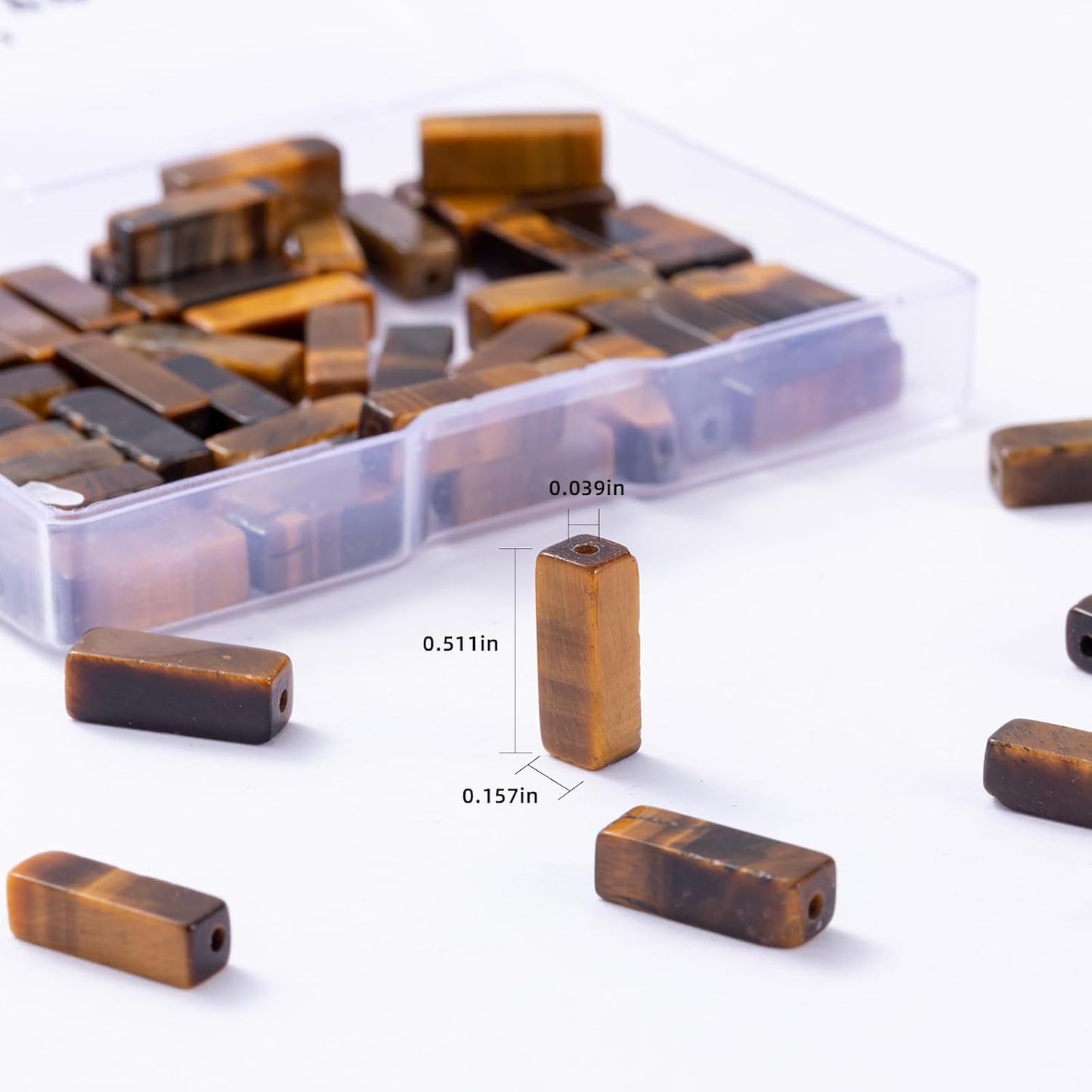 Natural Yellow Tiger Eye Rectangle Tube Beads 4x13mm 38cm/str Loose Semi Gemstone Stone Beads for Making Bracelets Necklace Earrings