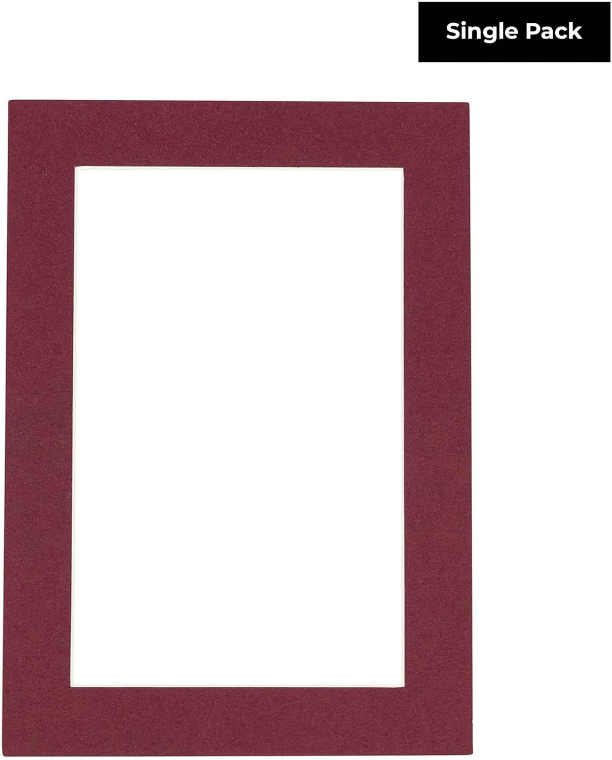 8x10 Mat Bevel Cut for 5.5x8.5 Photos - Acid Free Maroon Red Precut Matboard With Backing Board and Crystal Clear, Self Seal Photo Mat Bag - For Pictures, Photos, Framing - 4-ply Thickness