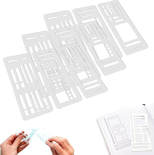 Handmade Flexible Record Template, Reusable Planner Stencils for Journaling, Calendar, Checklists, Scrapbooking & DIY Craft Supplies (3 Set)