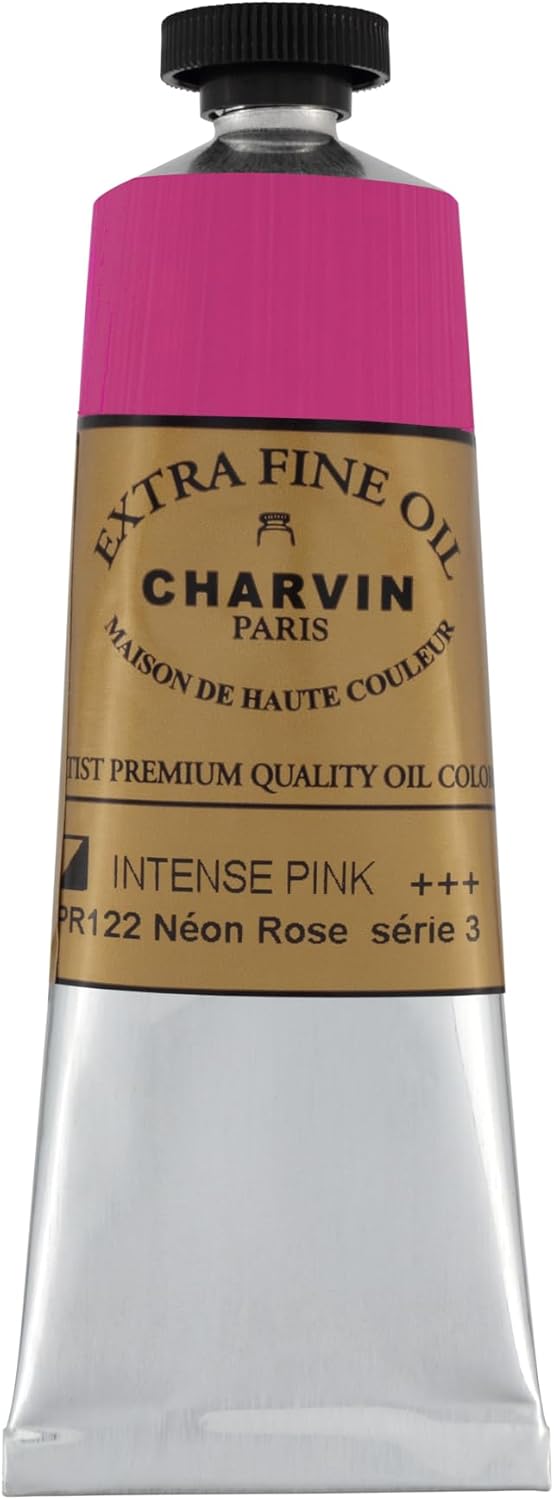 Charvin Extra Fine Oil Paint, Intense Pink 60 ml - Triple-Milled, Rich Texture, Poppy Oil-Based, Light-Fast, Handmade, Archival Quality