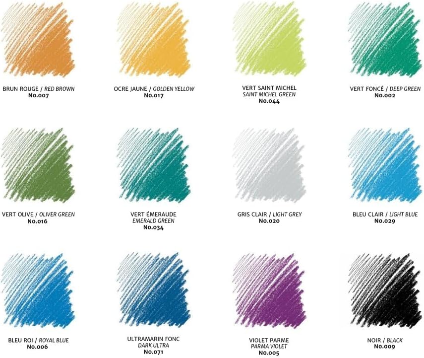 Conté à Paris 24 Count Assorted Colored Carrés Crayons Set