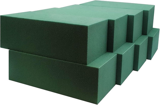 Pack of 8, Dry and Wet Floral Foam Blocks for Fresh and Artificial Flowers, Each (7.8” L x 3.5” W x 2.4” H), for Wedding, Birthdays, Home, Office and Garden Decorations