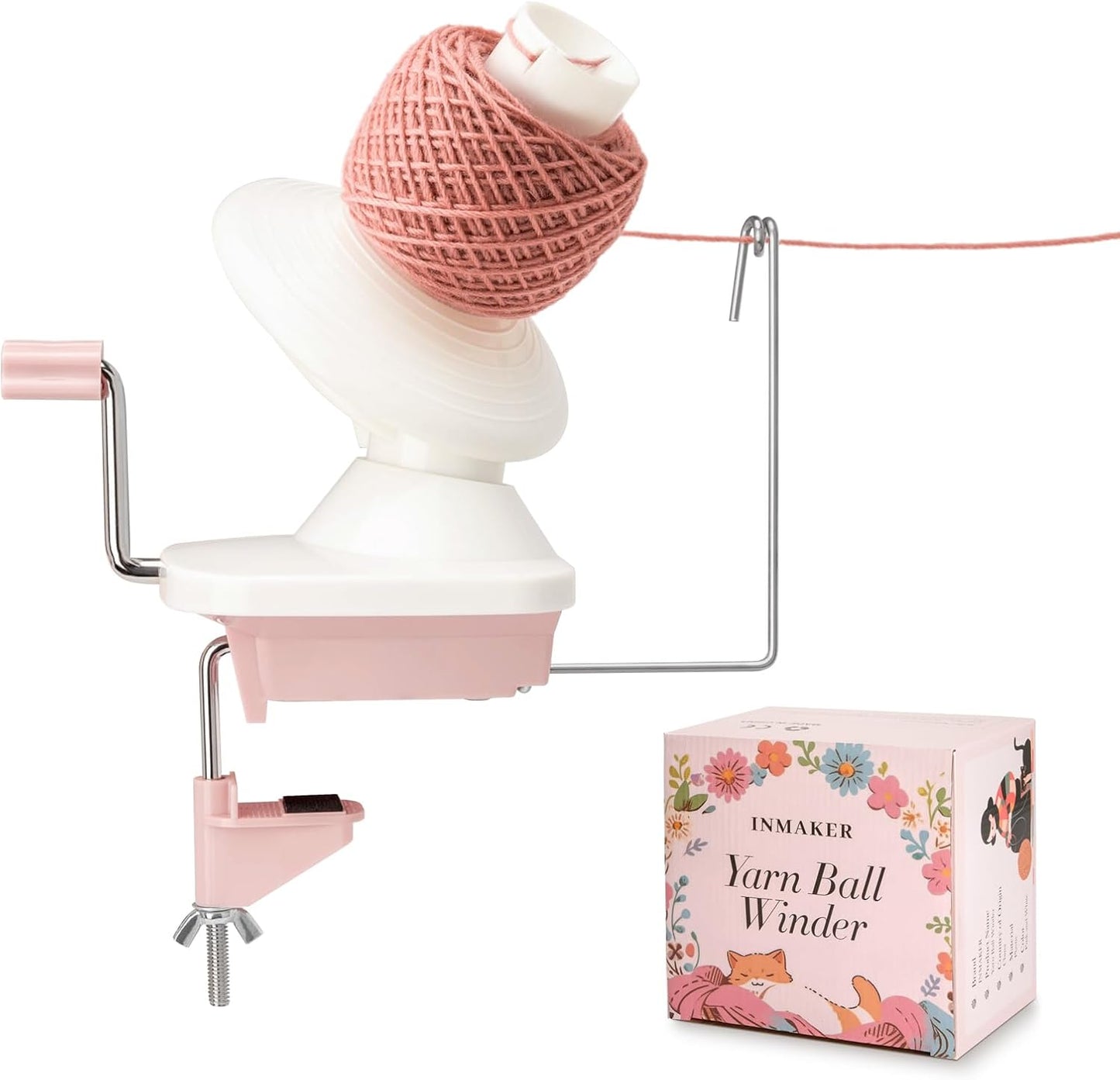 INMAKER Yarn Winder, Ball Winder for Crocheting & Knitting, Quick Install Portable Yarn Spinner, Essential Tool for Crafting Enthusiasts