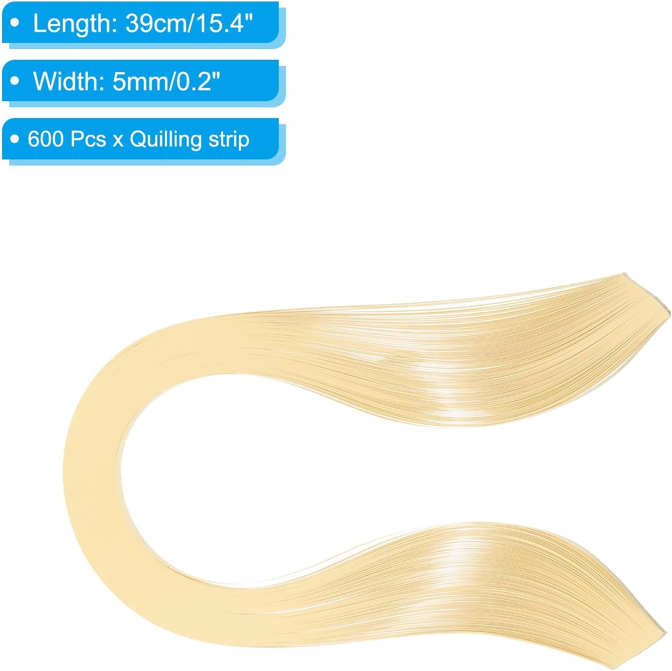 PATIKIL Quilling Strips Paper 600pcs 5mm 39cm Origami Paper Quilling Kits for Art DIY Hand Craft Christmas, Beige