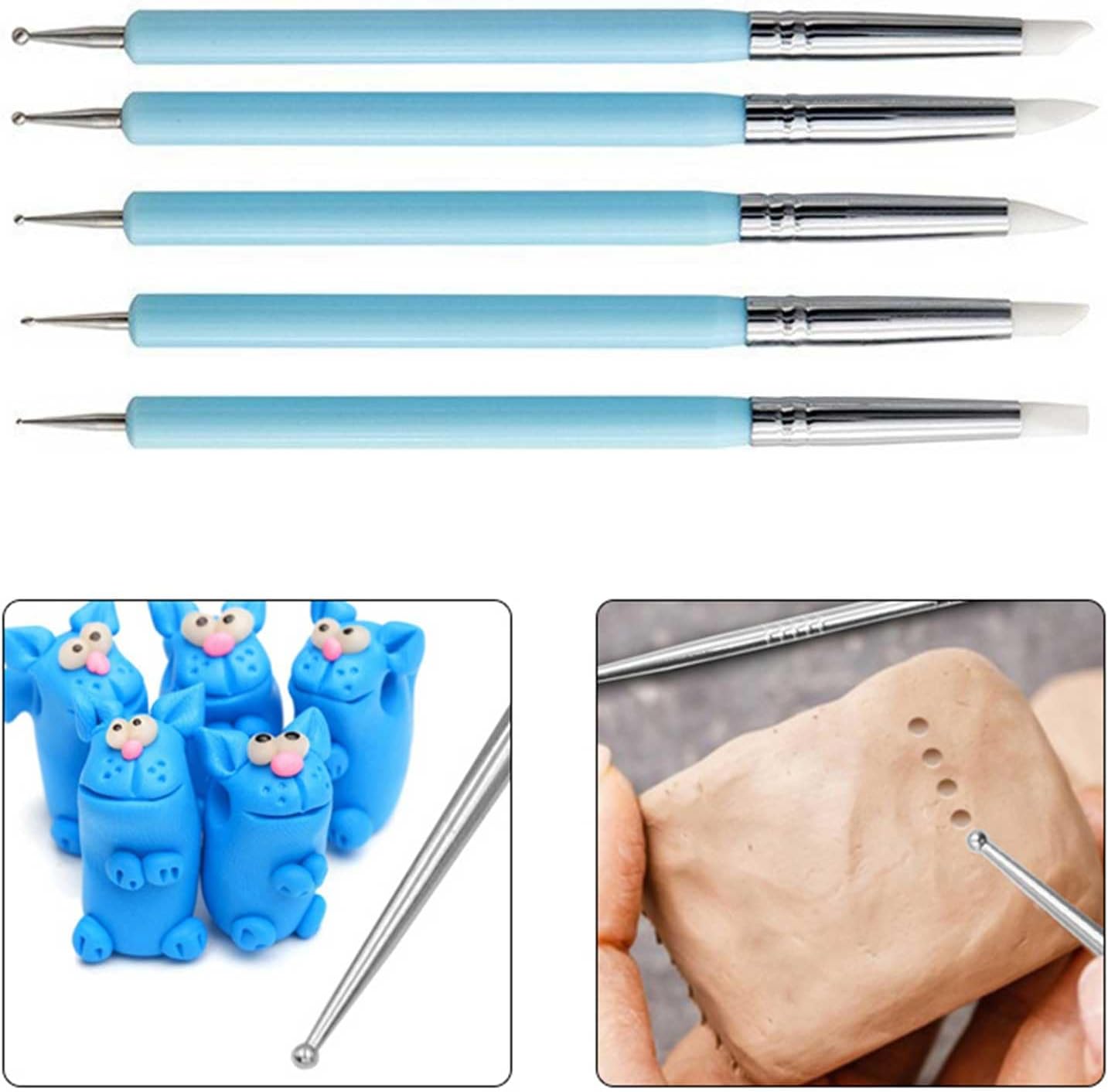 11件粘土雕刻工具,风干粘土工具,细节针，陶器工具套件,聚合物粘土点工具,儿童和成人的陶瓷用品,造型,塑形,各种各样成人陶器和雕塑工具,聚合物和风干粘土,工艺用品