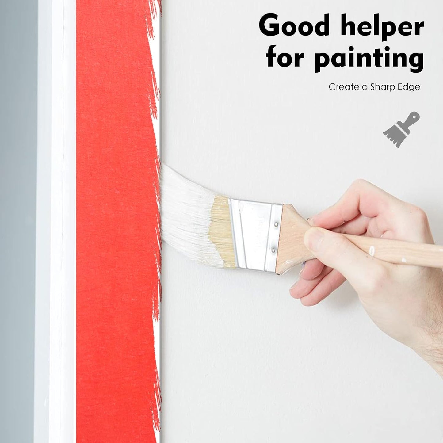 Red Painters Tape,1” x 60 Yds x 5 Rolls (300 Yards Total) - Medium Adhesive Masking Tape for Painting,Labeling,DIY Crafting,Decoration and School Works