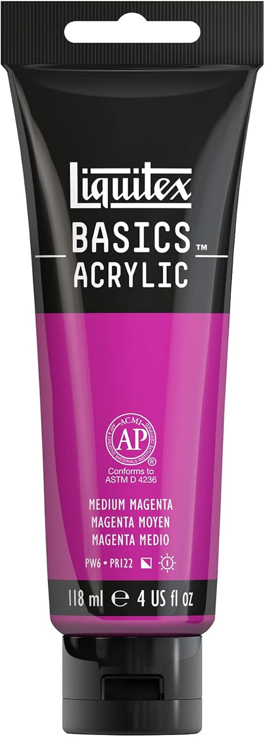 Liquitex BASICS Acrylic Paint, 118ml (4-oz) Tube, Medium Magenta