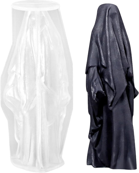 Halloween Masked Ghost Candle Silicone Mold DIY 3D Scented Candle Making Wax Mould Gypsum Ornament Resin Soap Chocolate Mold Home Decor