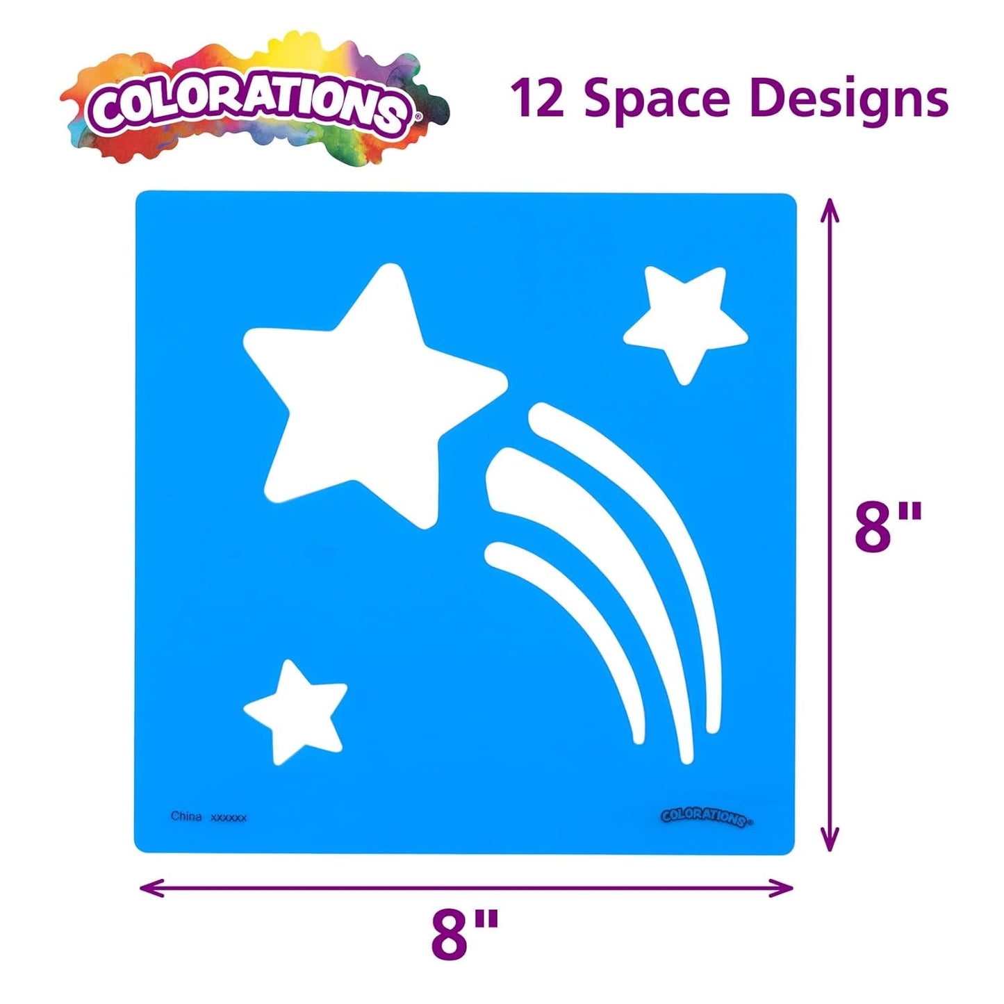 Colorations Space Stencil Set - Set of 12