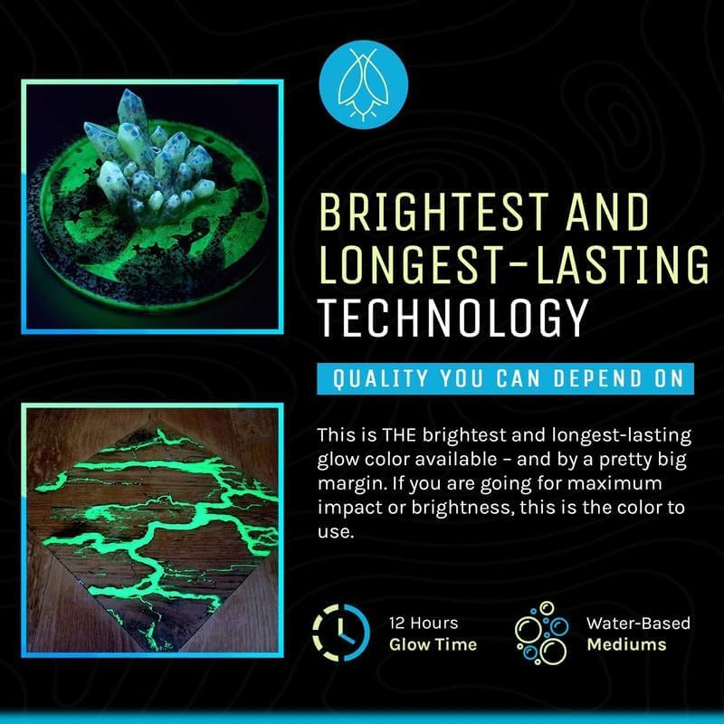 Glow in The Dark Pigment Powder - Neutral and Fluorescent Color for Art Painting, Fine Art, Nail Art Paint, and DIY Crafts - Long Lasting, 10+ Color Options - Neutral Sky Blue - (120 Grams/4 Ounces)