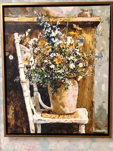 BAISITE Paint by Numbers Kit for Adults Beginners,20" Lx16 W Canvas for Painting Kits for Adults in Colorful Box Daisy Vase-BSC003-Already Stretched on a Wooden Frame