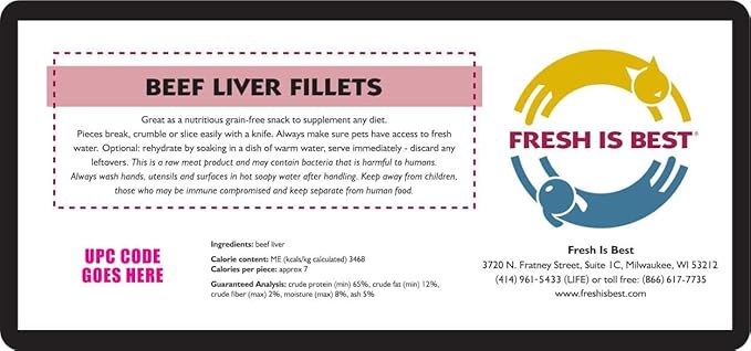 Fresh Is Best - Freeze Dried Beef Liver Fillet Treats for Dogs & Cats, 3.5 OZ