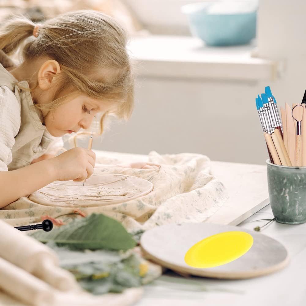 Clay Tools for Pottery Ceramic Sculpting, Yagugu 25Pcs Basic Wood Ceramics Carving Polymer Clay Tool Supplies kit Accessories for Kids, Adults and Artists Modeling Shaping Building for Art&Craft