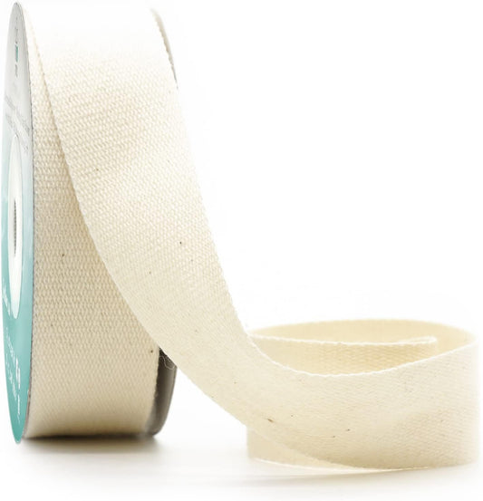 CT CRAFT LLC Ivory Cotton Ribbon 7/8" x 10 Yards for Home Décor Gift Present Wrapping DIY Crafts Birthday Wedding Bouquet Christmas