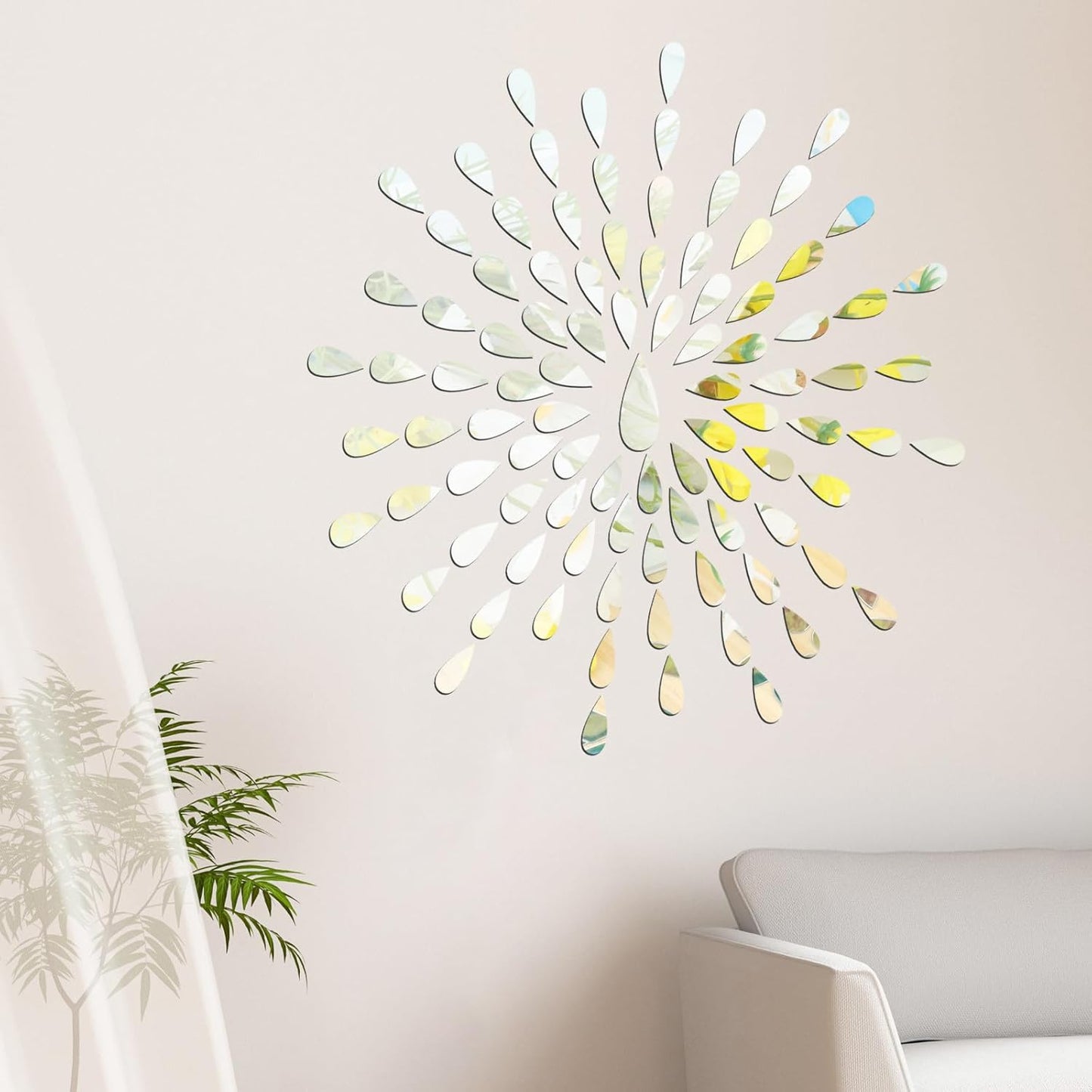 DARENYI 300Pcs Teardrop Craft Mirrors Mosaic Tiles Bulk Tiny Teardrop Craft Mirrors Stickers Pieces Mini Self-Adhesive Acrylic Mosaic Pieces for DIY Projects Wall Decor