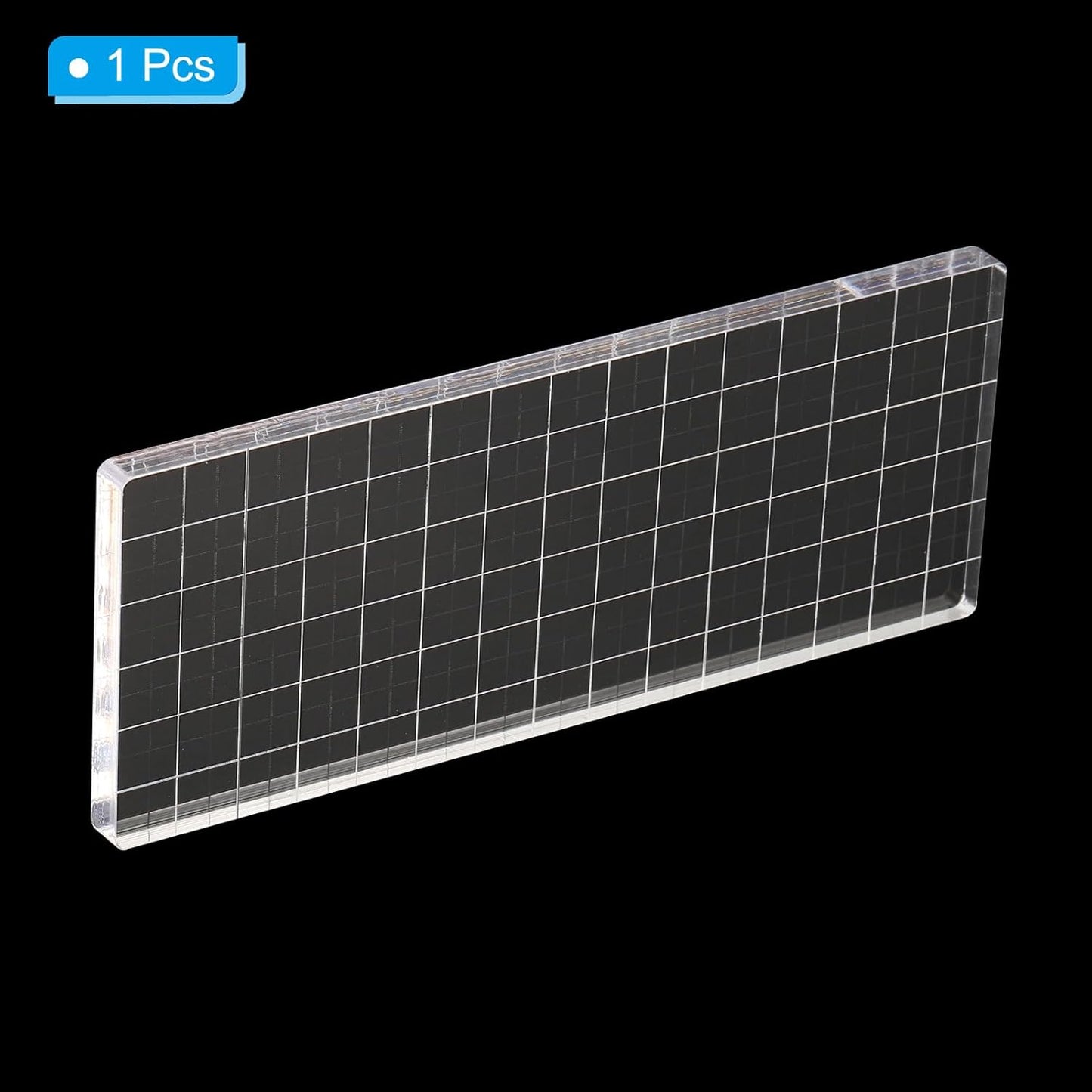 PATIKIL 6" x 3" Acrylic Stamp Block, Clear Stamping Block with Grid Lines Decorative Mounting Blocks Square for Scrapbooking DIY Crafts Card Making